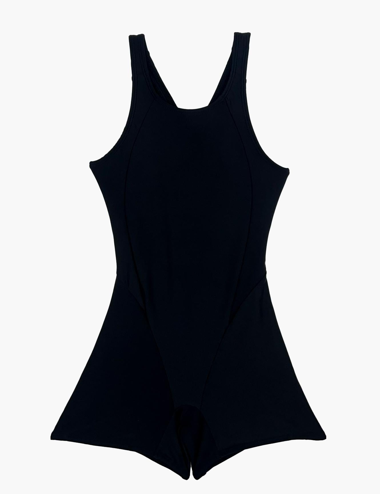 Black girl's swimming swimsuit with leg