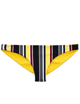 Yellow printed draped back bikini briefs