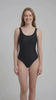 Traje de Baño Deportivo Negro Ajuste Perfecto Corte Espalda en V