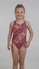 Traje de baño básico de niña estampado naranja