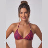 Bikini estilo triángulo clásico animal print brillante azul