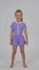 Traje de baño niña con falda protección UV morado