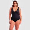 Traje de baño reductor estilo corset ajustable negro
