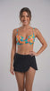 Bikini estilo sostén drapeado estampado coral