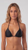 Bikini triángulo drapeado negro