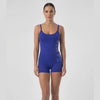 Traje de baño mujer natación pierna corta clásico azul marino