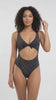 Trikini con nudo ajustable negro brillante