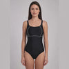Traje De Baño Deportivo negro con blanco