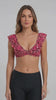 Bikini triangulo con vuelos estampado negro