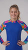 Polera niña protección UV estampado azul