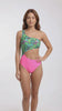 Trikini cruzado estampado fucsia