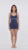 Traje de baño deportivo con piernas azul marino
