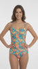 Traje de baño polera tankini amarras estampado coral
