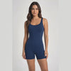 Traje de baño mujer natación pierna corta elástico azul