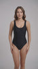Traje de baño tirantes arruchados negro