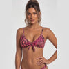Bikini triangulo con nudo estampado negro