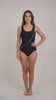Traje de Baño Deportivo Natación con Estilo Líneas Verde