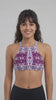 Bikini peto cruzado estampado rosado