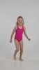 Traje de baño básico de niña fucsia
