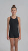 Traje de baño natación niña negro con pierna